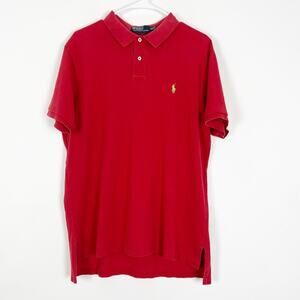 Polo Ralph Lauren Custom Fit Short Sleeve Polo Shirt Red Size XL